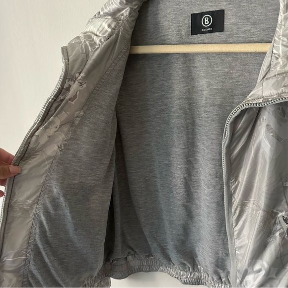 Bogner Sports Full Zip Windbreaker Jacket Flamingo Floral Print Silver Metallic - Picture 7 of 12